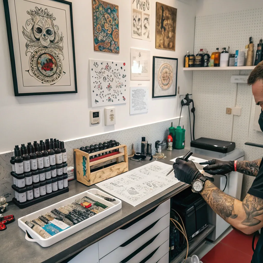 Tattoo artist workspace